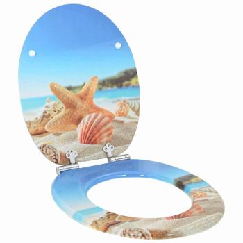 ARDEBO.de - Soft-Close Toilettensitz Meeres Muschel 44 x 38 cm MDF-Platte