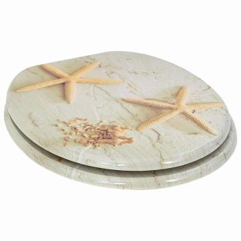 Soft-Close Toilettensitz Gelb und Weiß 44 x 38 cm MDF-Platte