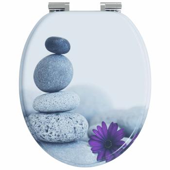 Soft-Close Toilettensitz Grau 44 x 38 cm MDF-Platte