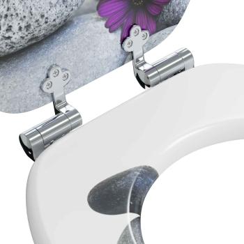 Soft-Close Toilettensitz Grau 44 x 38 cm MDF-Platte