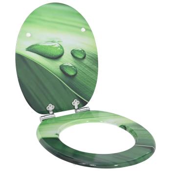 ARDEBO.de - Soft-Close Toilettensitz Grüner Tropfen 44 x 38 cm MDF-Platte
