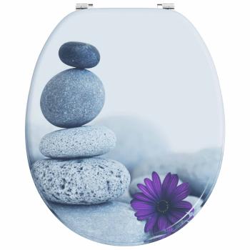 Soft-Close Toilettensitz Grau 44 x 38 cm MDF-Platte