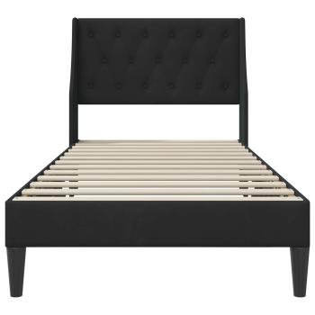 Bettrahmen mit Kopfteil Schwarz 90 x 190 cm Samt