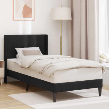 ARDEBO.de - Bettrahmen mit Kopfteil Schwarz 90 x 200 cm Samt