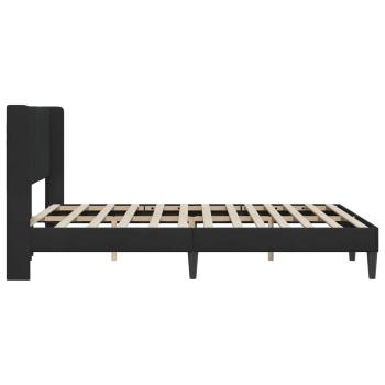 Bettrahmen mit Kopfteil Schwarz 140 x 190 cm Samt