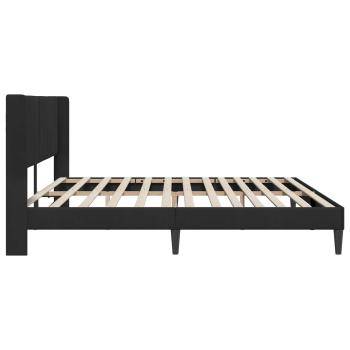 Bettrahmen mit Kopfteil Schwarz 200 x 200 cm Samt