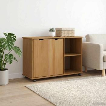 ARDEBO.de - Rollschrank Honigbraun 100 x 39 x 65,5 cm Massivholz Kiefer