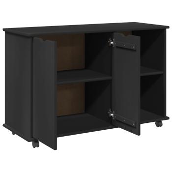 Rollschrank Schwarz 100 x 39 x 65,5 cm Massivholz Kiefer