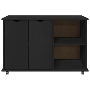 Rollschrank Schwarz 100 x 39 x 65,5 cm Massivholz Kiefer