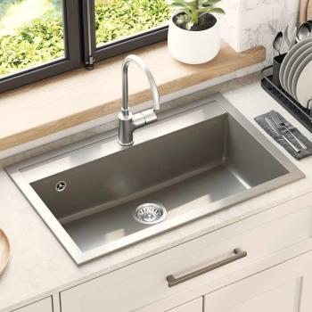 ARDEBO.de - Waschbecken Granit 795 x 505 mm Grau