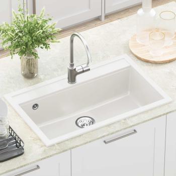 Waschbecken Granit 795 x 505 mm Weiß