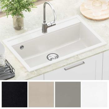 Waschbecken Granit 795 x 505 mm Weiß