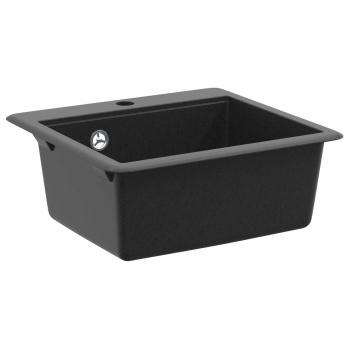 Waschbecken 80% Quarz und 20% Harz 470 x 440 mm Schwarz