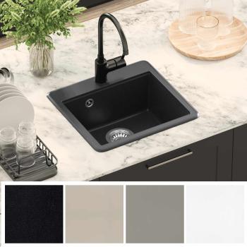 Waschbecken 80% Quarz und 20% Harz 470 x 440 mm Schwarz