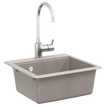 Waschbecken 80% Quarz und 20% Harz 470 x 440 mm Grau