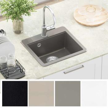 Waschbecken 80% Quarz und 20% Harz 470 x 440 mm Grau