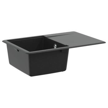 Waschbecken 80% Quarz und 20% Harz 670 x 460 mm Schwarz