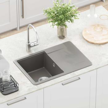 Waschbecken 80% Quarz und 20% Harz 670 x 460 mm Grau
