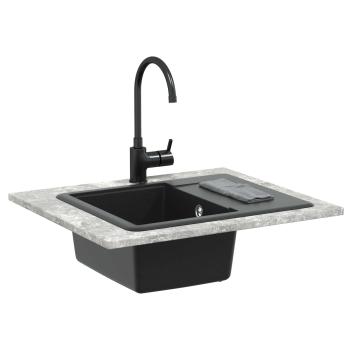 Waschbecken 80% Quarz und 20% Harz 560 x 460 mm Schwarz