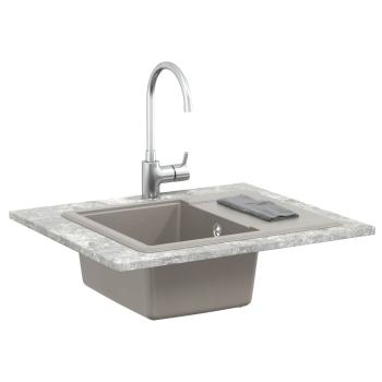 Waschbecken 80% Quarz und 20% Harz 560 x 460 mm Grau