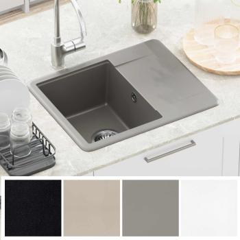 Waschbecken 80% Quarz und 20% Harz 560 x 460 mm Grau