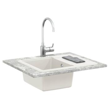 Waschbecken 80% Quarz und 20% Harz 560 x 460 mm Weiß