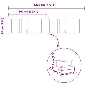 Schneefanggitter Anthrazit 1200 x 2,5 x 20 cm Stahl