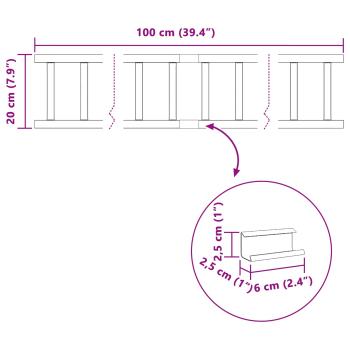 Schneefanggitter Schwarz 100 x 2,5 x 20 cm Stahl