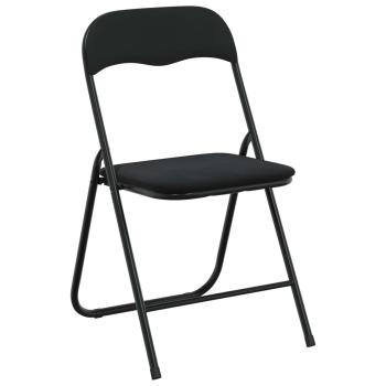 Klappstuhl 2 stk. Samt Schwarz 48 x 44 x 78 cm