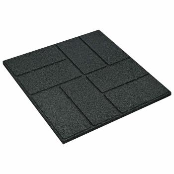 Gehwegstein 6 stk. Schwarz 40,5 x 40,5 x 2 cm Gummi