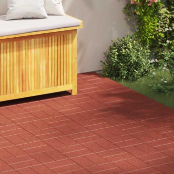 ARDEBO.de - Gehwegstein 6 stk. Rot 40,5 x 40,5 x 2 cm Gummi