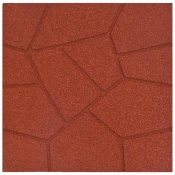 Gehwegstein 6 stk. Rot 40,5 x 40,5 x 2 cm Gummi