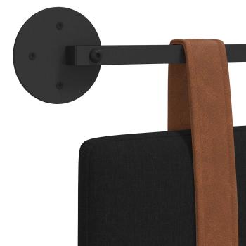 Hängevorderseite Uni Schwarz 130 x 55 x 5 cm Antikes PU