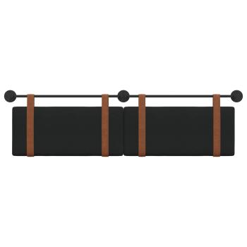 Hängevorderseite Uni Schwarz 190 x 55 x 5 cm Antikes PU
