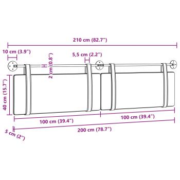 Hängendes Kopfteil Schwarz Antikes PU