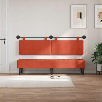 Hängendes Kopfteil Rot-Orange Cordstoff