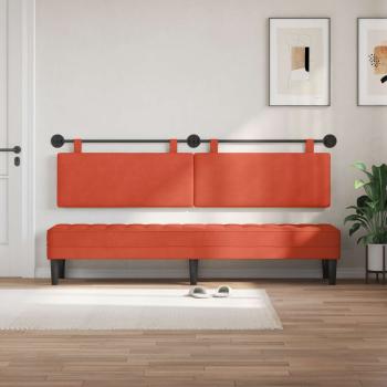 Hängendes Kopfteil Rot-Orange Cordstoff