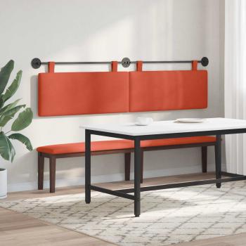 Hängendes Kopfteil Rot-Orange Cordstoff