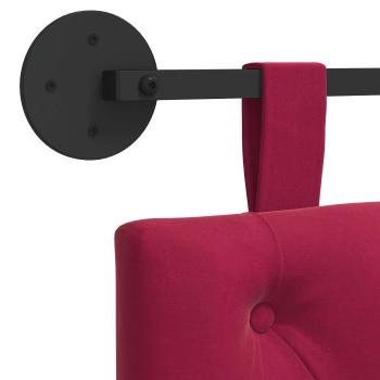 Hängendes Kopfteil Mit LED Licht Weinrot Samt