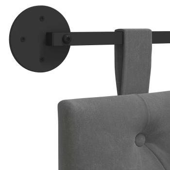 Hängendes Kopfteil Mit LED Licht Dunkelgrau Samt
