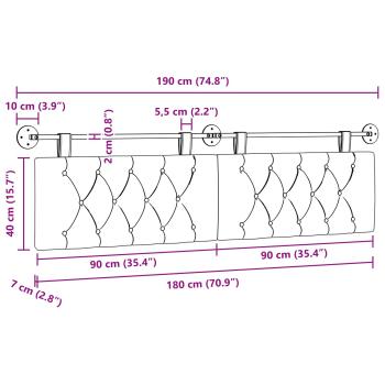 Hängendes Kopfteil Mit LED Licht Creme Samt