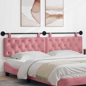 ARDEBO.de - Hängendes Kopfteil Mit LED Licht Rosa Samt