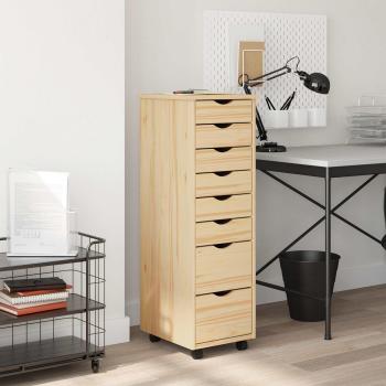 ARDEBO.de - Rollcontainer mit Schubladen MOSS 34 x 39 x 103 cm Klarlack