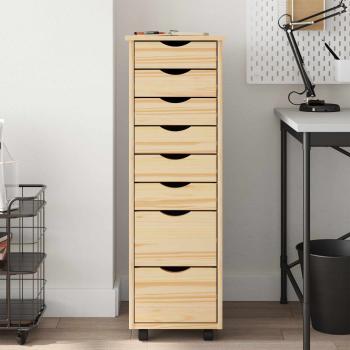 Rollcontainer mit Schubladen MOSS 34 x 39 x 103 cm Klarlack