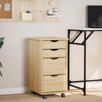 ARDEBO.de - Rollwagen mit Schreibtisch MOSS 34 x 39 x 65,5 cm Klarlack