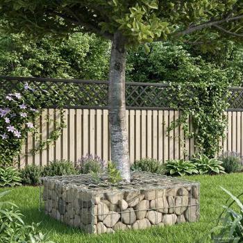ARDEBO.de - Gabionen Hochbeet 60 x 60 x 20 cm Verzinkter Stahl Silber