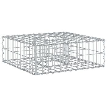 Gabionen Hochbeet 60 x 60 x 20 cm Verzinkter Stahl Silber