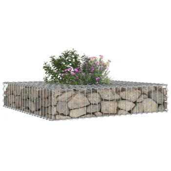 Gabionen Hochbeet 100 x 100 x 20 cm Verzinkter Stahl Silber