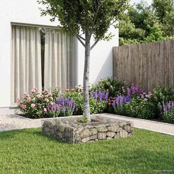 Gabionen Hochbeet 100 x 100 x 20 cm Verzinkter Stahl Silber