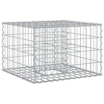 Gabionen Hochbeet 60 x 60 x 40 cm Verzinkter Stahl Silber